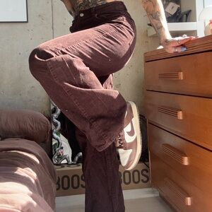 Refuge Chocolate Wide Leg Corduroy Pants